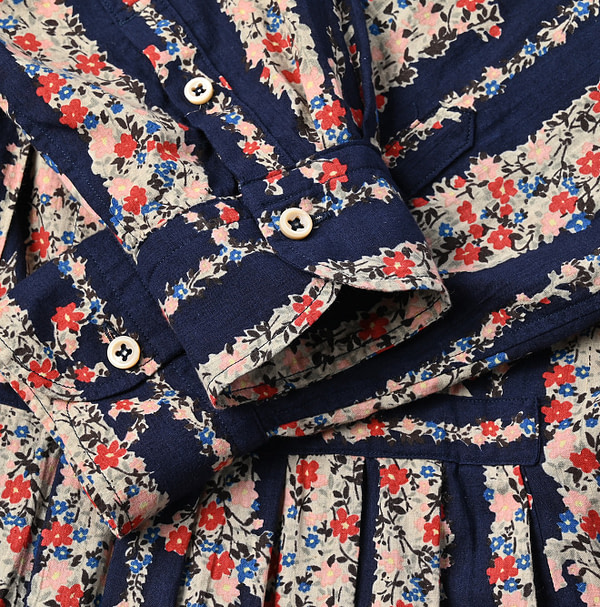 Indian Khadi Soapworts Flower Print Dress Detail