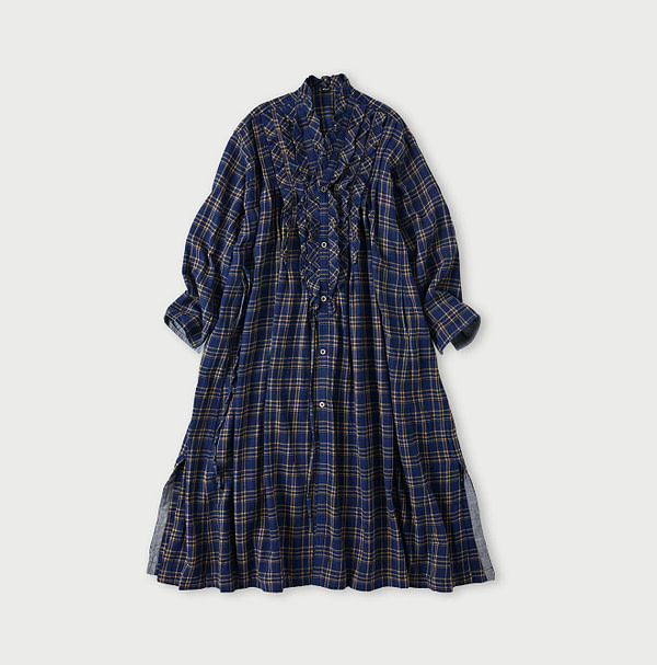 Ai Indian Flannel Check Cache-Coeur Dress 3×4 Plaid Pattern