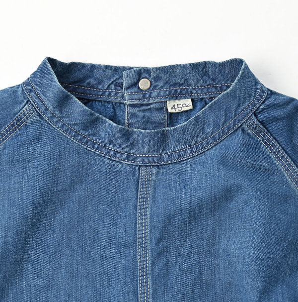 Nando Nando Distressed Mon Petite Chino Indigo Cover All Dress Detail