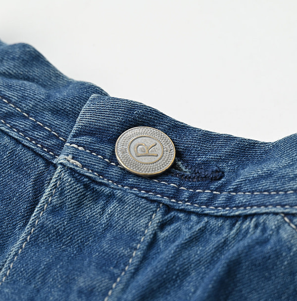 Nando Nando Distressed Mon Petite Chino Indigo Cover All Dress Detail