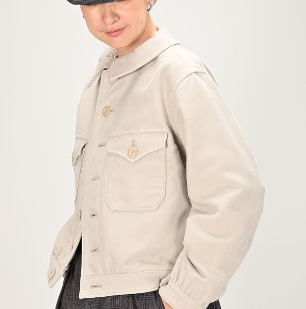 Cotton Flannel Annie Blouson Female Model