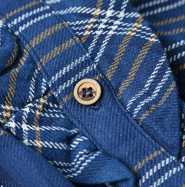 Ai Indian Flannel 908 Ocean Button Down Shirt Detail