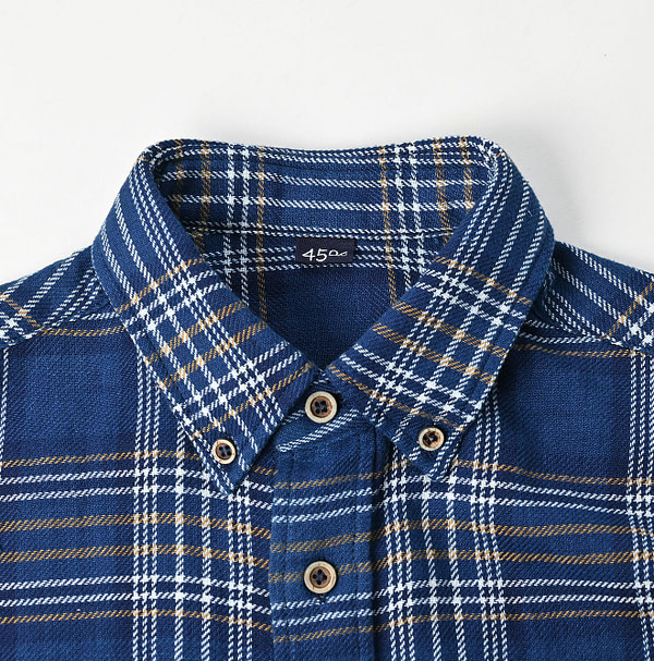 Ai Indian Flannel 908 Ocean Button Down Shirt Detail