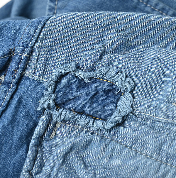 Indigo Distressed Mon Petite Chino 908 Chi-rgo All in One Detail