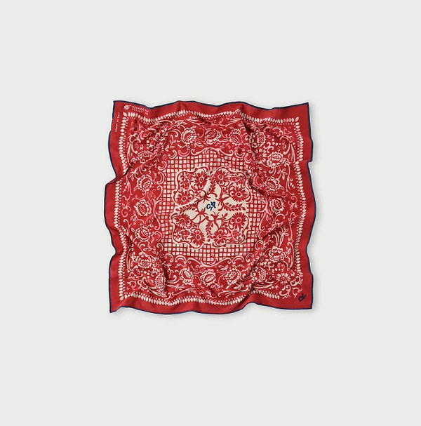 Tenjiku Flower Sarasa Bandana Red