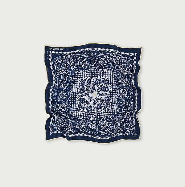 Tenjiku Flower Sarasa Bandana Navy