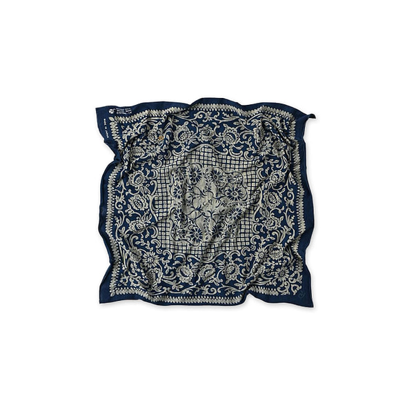 Indigo Tenjiku Flower Sarasa Bandana Indigo