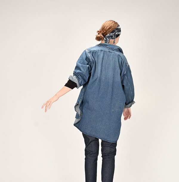 45 Petite Denim 908 Grandpa Pull Shirt Zyu Female Model