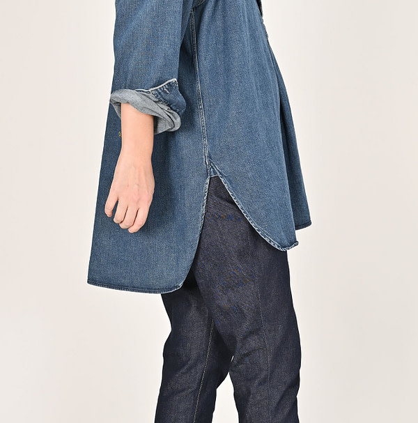 45 Petite Denim 908 Grandpa Pull Shirt Zyu Female Model