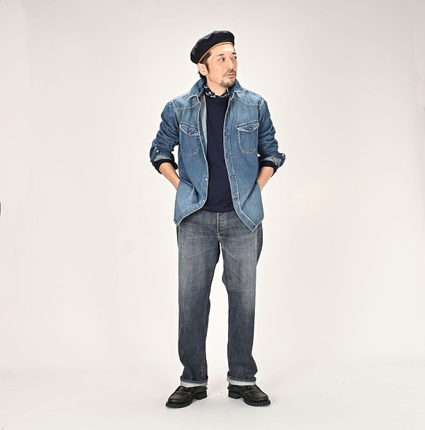 45 Petite Denim 908 Eastern Shirt Zyu Male Model