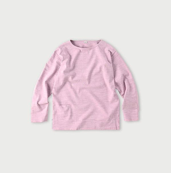 US Mou Knitsew Basque T-shirt Pink Top