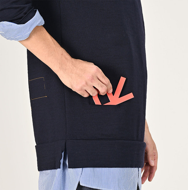 US Mou Knitsew Basque T-shirt Male Model