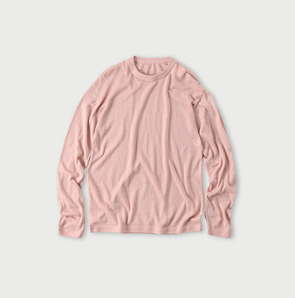 Whole Super Gauze 908 Crew Pale Pink