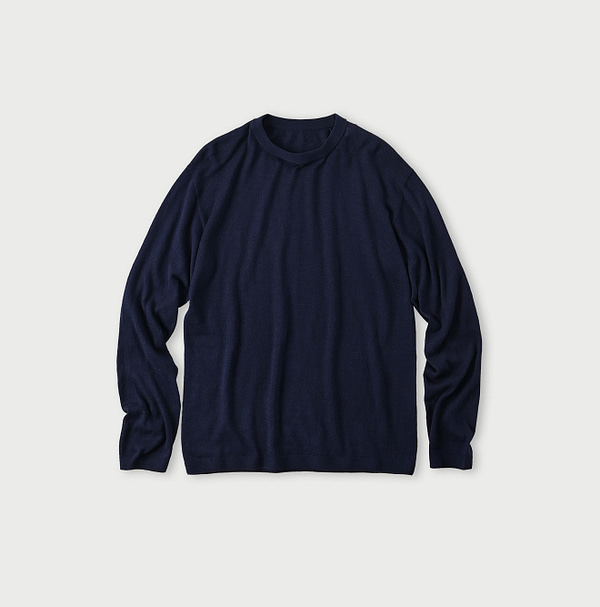 Whole Super Gauze 908 Crew Pale Navy