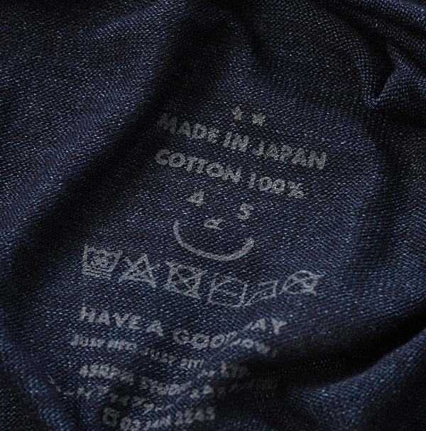 Indigo Whole Super Gauze 908 Crew Detail