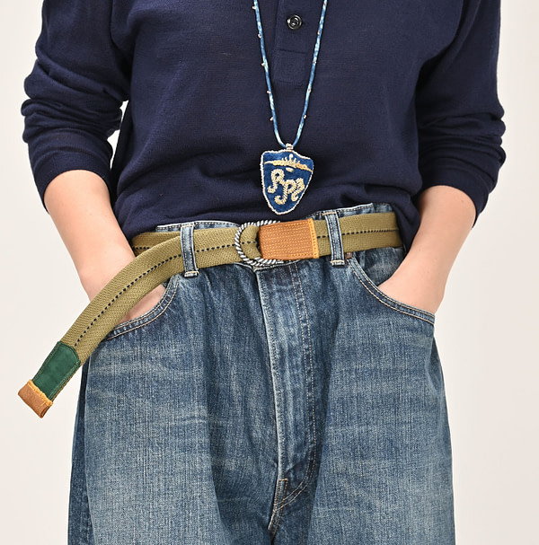 Military Tubular Knit Belt Female Model