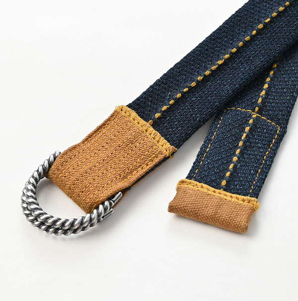 Indigo Military Tubular Knit Belt Detail