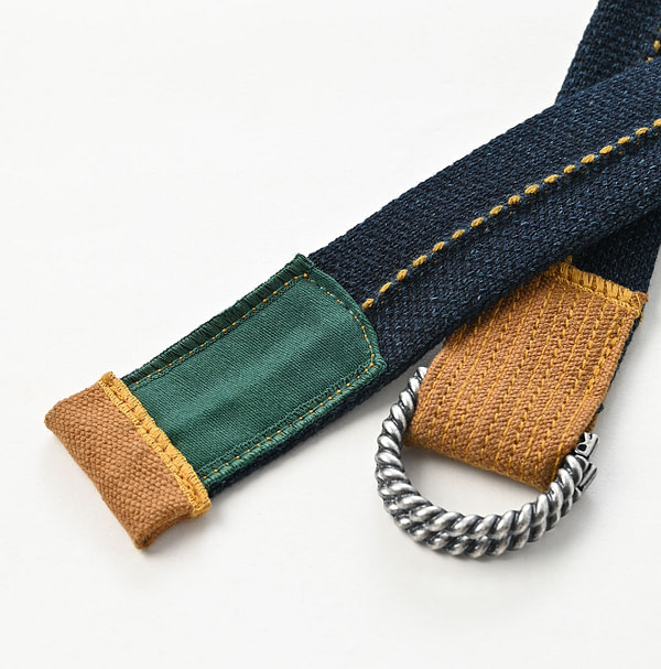 Indigo Military Tubular Knit Belt Detail