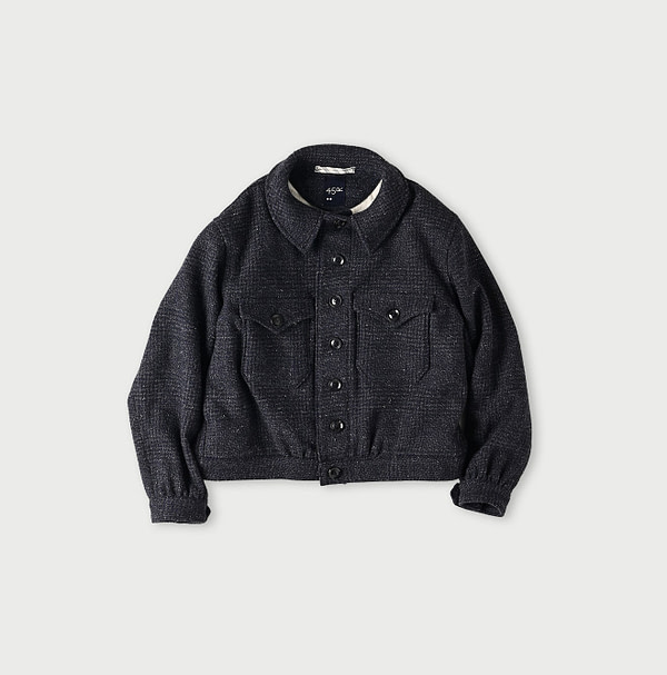 British Tweed Annie Blouson Navy Glen Check