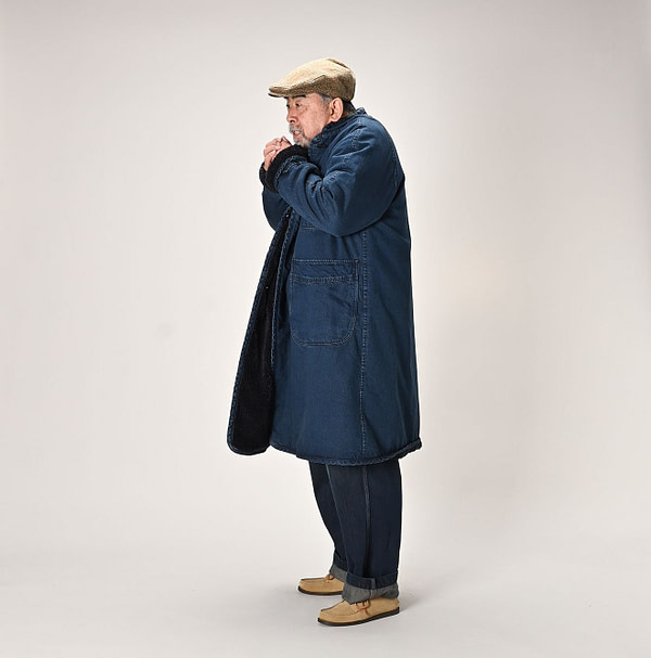 Omugi Denim 908 Lining Boa Coat Male Model