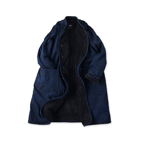 Omugi Denim 908 Lining Boa Coat Dash Indigo