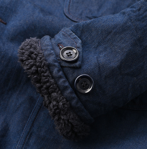 Omugi Denim 908 Lining Boa Coat Detail