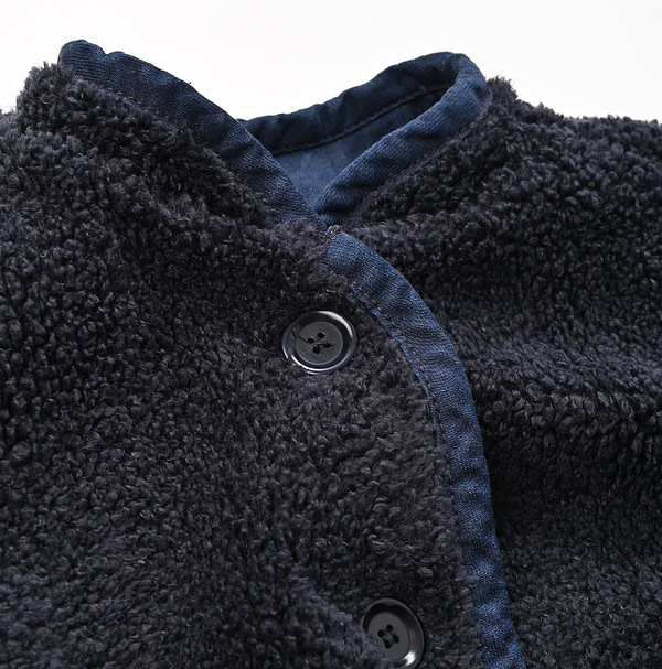 Omugi Denim 908 Lining Boa Coat Detail