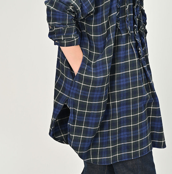 Indian Flannel Frill Tunic Female Model