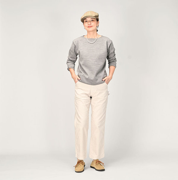 Okome Satin 908 Painter Pants Female Model