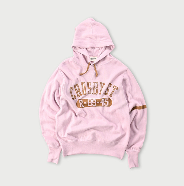 Supima Smooth 908 College Jacquard Hoodie Pale Pink