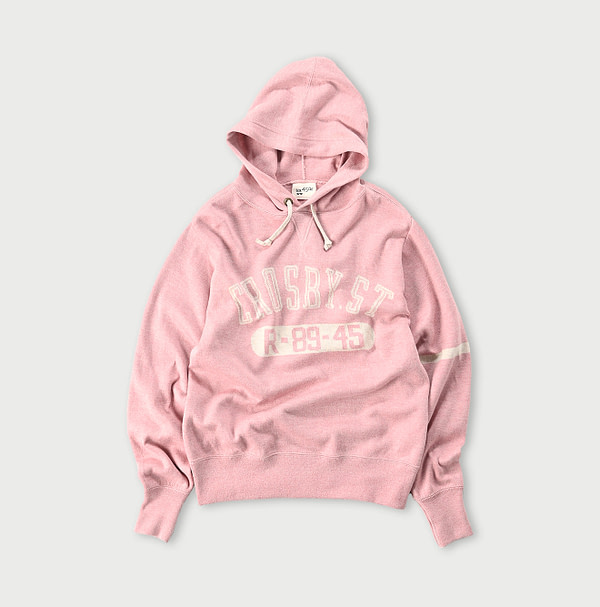 Supima Smooth 908 College Jacquard Hoodie Pink Top