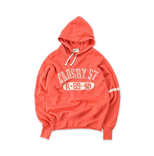 Supima Smooth 908 College Jacquard Hoodie Orange