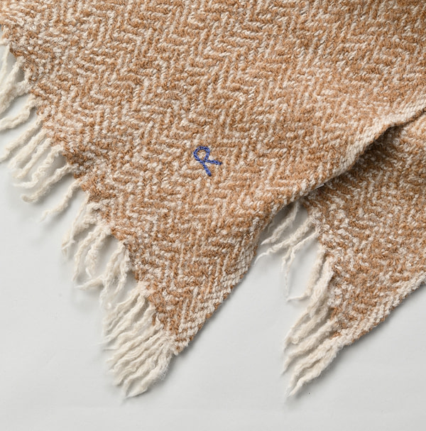 Indian Merino Cashmere Herringbone Stole Detail