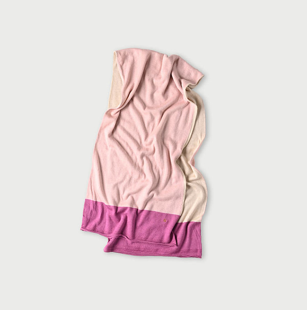 Super Gauze Tricolor Muffler Pink Base