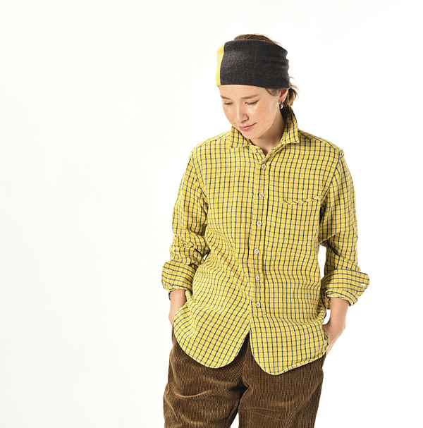 Indian Flannel 908 Loafer Petite Collar Shirt Female Model