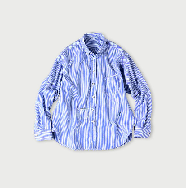 504 OX 908 Ocean Button Down Shirt Saxe Stripes