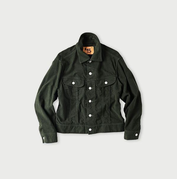 Mole Serge Stretch 908 Hikohime Jacket Green