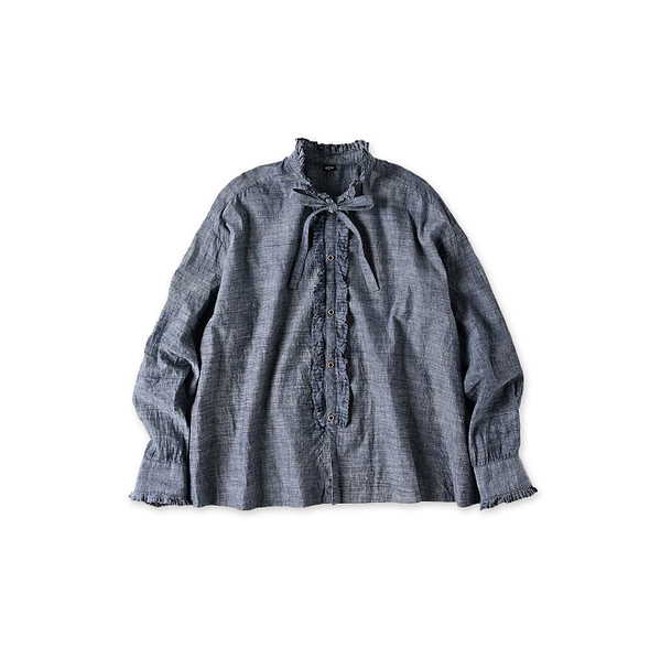 Ai Dungaree Indian Khadi Tuck Frill Boe Tie Blouse