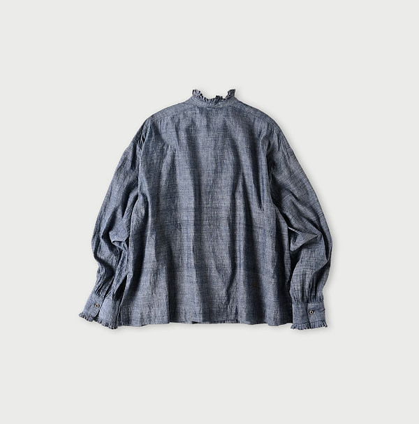 Ai Dungaree Indian Khadi Tuck Frill Boe Tie Blouse Back