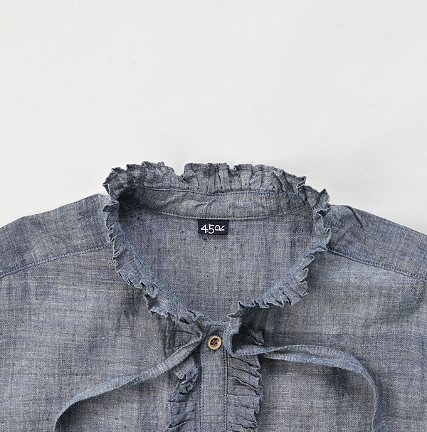 Ai Dungaree Indian Khadi Tuck Frill Boe Tie Blouse Detail