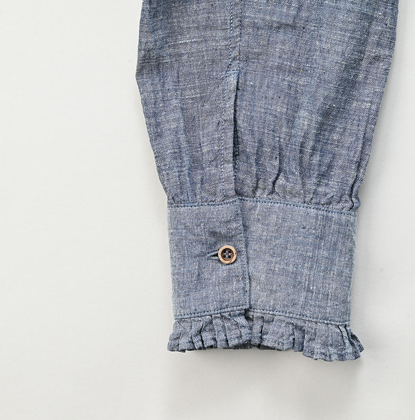 Ai Dungaree Indian Khadi Tuck Frill Boe Tie Blouse Detail