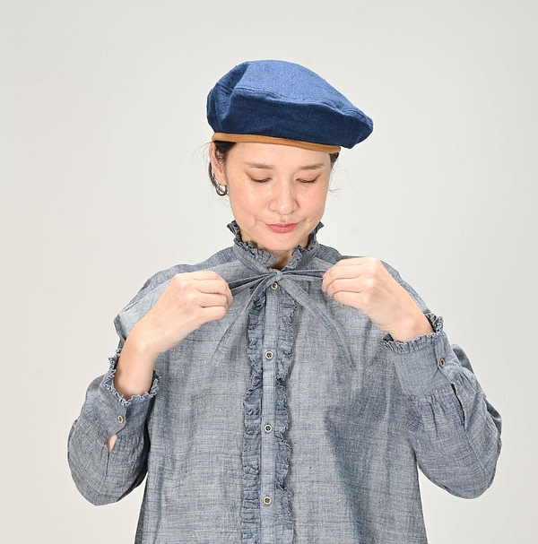 Ai Dungaree Indian Khadi Tuck Frill Boe Tie Blouse Female Model