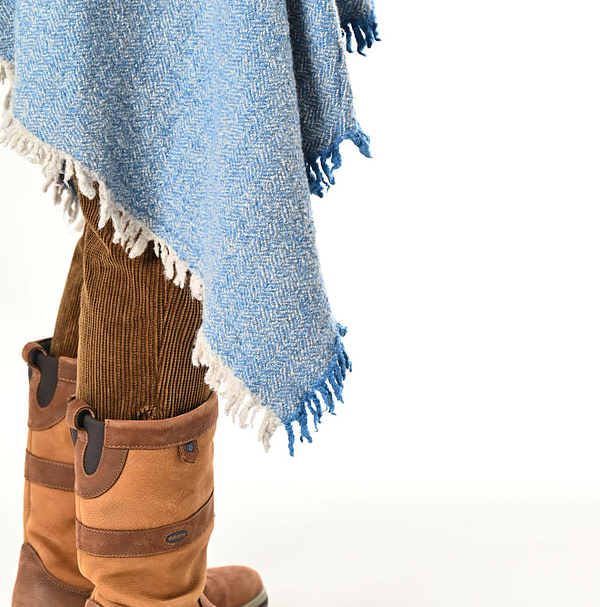 Indian Merino Poncho Long Female Model