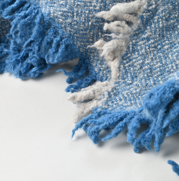 Indian Merino Poncho Long Detail