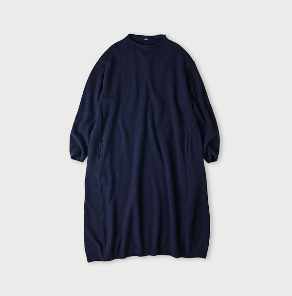 Float Boiled Wool Dress Navy