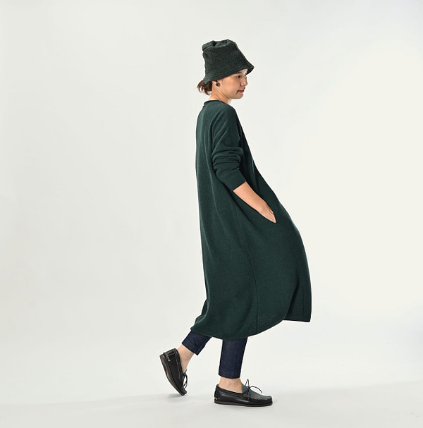 Float Boiled Wool Dress Female Model