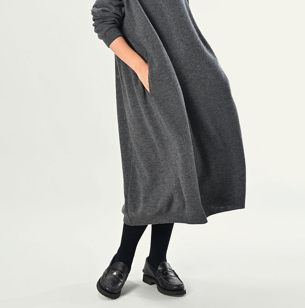 Float Boiled Wool Dress Female Model