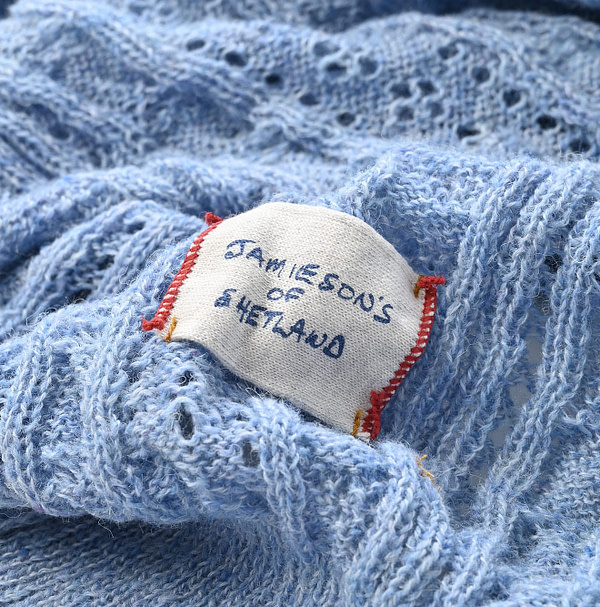 Shetland Cable Lace Sweater Detail