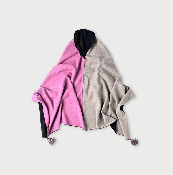 Float W-faced Poncho Kinari x Pink