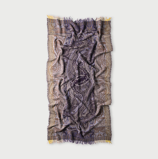 Indian Wool Jacquard Stole Saxe